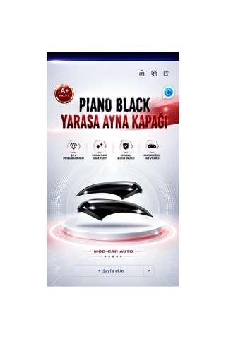2011-2018 Ford Focus 3 Batman Yarasa Ayna Kapagı Piano Black