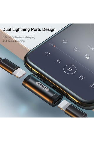 Suofeng Remax Rl-la04i Beyaz Çift Lightning Portlu Ses Adaptörü: Hızlı Şarj + Müzik Dinleme, Düşük Gecikmeli Sesli Arama, T-şekilli Tasarım