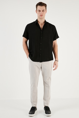 Buratti Pamuk Karışımlı Kısa Kollu Regular Fit Erkek Gömlek Cf23S113139 Siyah