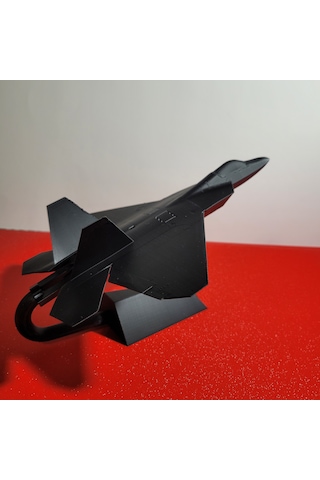 27 Cm 3d Baskı Modern Savaş Uçağı Maketi Standlı Dekoratif Jet Modeli Siyah Koleksiyonluk Masaüstü Uçak