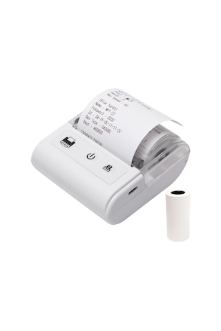 Tenfowee Beyaz Jk-5803p 57mm Taşınabilir Termal Makbuz Yazıcı - Usb+bluetooth Bağlantı, 2600mah Batarya, 1 Adet Termal Kağıt İle