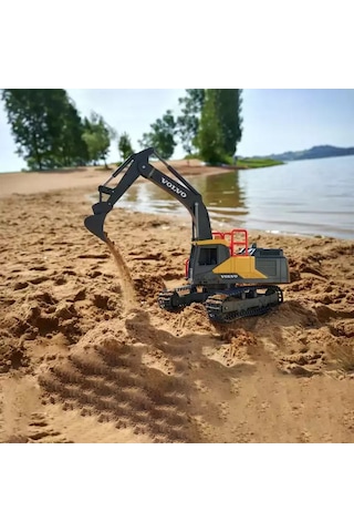 Sesli Ve Işıklı Kumandalı Rc Volvo Madencilik Ekskavatör İnşaat Aracı Çok Renkli