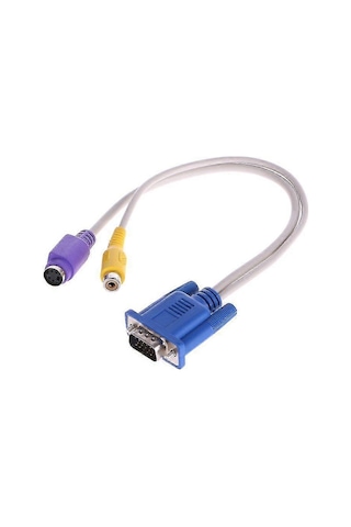 Sıcak Vga Erkek Tv S-video Rca Av Dönüştürücü Kablo Adaptörü