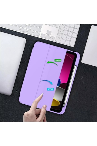 Apple Uyumlu iPad 11.nesil 11 İnç 2025 Kılıf Premium Kalem Bölmeli Uyku Modlu Kapaklı Smart Case Kapaklı Kılıf