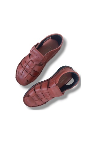 Growish Gr0168 Hakiki Deri Erkek Sandalet Kahverengi 42