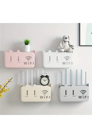 Beyaz Pleksi Kedi Desenli Wifi Kutusu Duvar Asılabilir Sigorta Ve Modem Saklama Kutusu 25x15x6 Cm Diğer