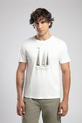 Lee Cooper Nelli Erkek O Yaka T-shirt Ekru-19934 Ekru