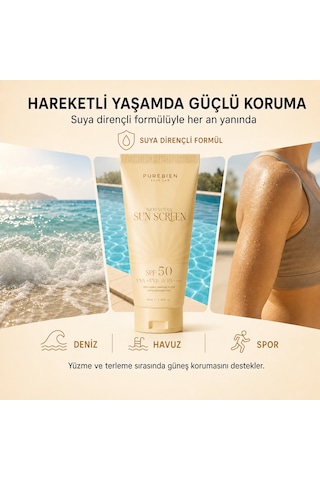 Purebıen %100 Doğal Güneş Koruyucu Spf 50+ Pa++++ Uva/uvb 50 Ml