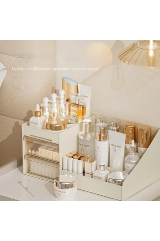 Maoyaya Şeffaf Çekmece Tarzı Makyaj Kutusu Yurdu Organizatör Plastik Çok Renkli, Pratik Dekoratif Kutu Çok Renkli