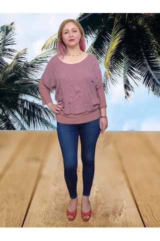 Boutique Venüs Tül ve Taş Detaylı Likralı Bluz Pembe Boutique Venüs Tül ve Taş Detaylı Likralı Bluz Pembe