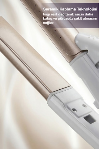 Sinbo Shd-1730 2in1 Saç Düzleştirici Ve Maşa Seramik Kaplama 180 C Çift Fonksiyon Rose Gold