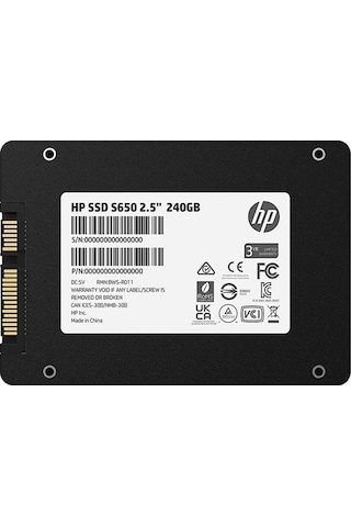 HP S650 345M8AA 2.5" 240 GB 560/450 MB/S SATA 3 SSD