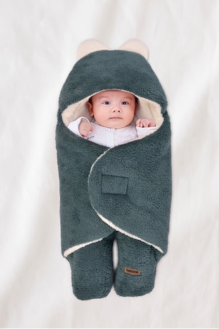 0-12 Ay Çift Kat Elyaflı Bebek Dış Kundak- Pelüş Bebek Battaniyesi- Ayaklı Welsoft Bebek Uyku Tulumu