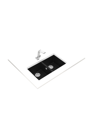 Teka Square 760 Tg Çift Hazneli Tezgahaltı Tegranite Eviye - Siyah - 115260024