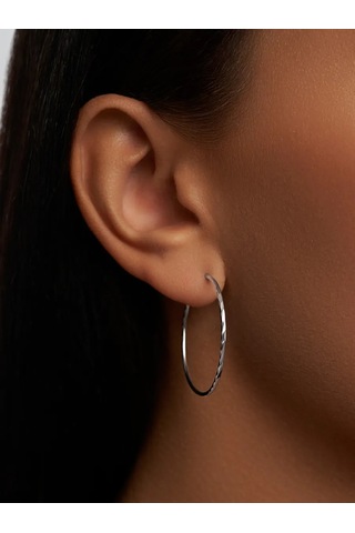 Mıx Jewelry Yuvarlak Congo Küpeleri 925 Ayar Gümüş, Çap 30 Mm 354622983 Diğer