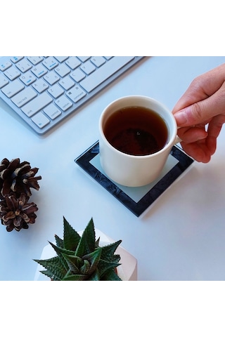 Decorita Cam Bardak Altlığı L Harfli Tasarım 4'lü Takım 10 x 10 CM Çok Renkli