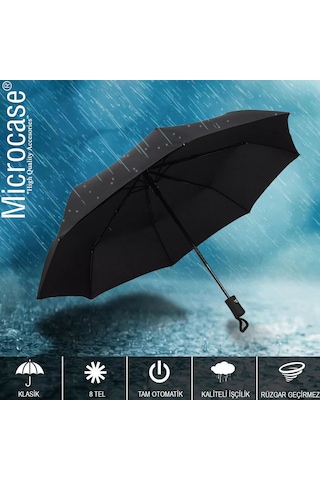 Microcase Unisex Rüzgarda Kırılmayan Su Geçirmez Şemsiye 8 Telli Al4662