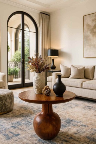 Masif Ahşap Orta Sehpa Meşe Renk Modern Model Meşe