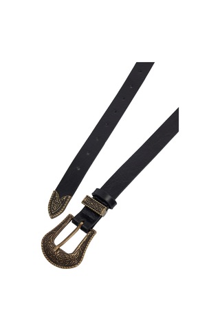 Tudors Kadın Antik Altın Renk Tokalı 110cm Siyah Kadın Kemer -51479