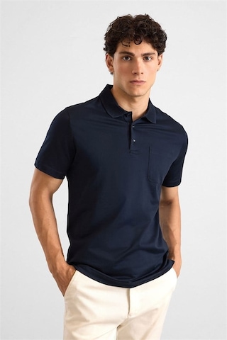 Süvari Lacivert Regular Düz Baskısız Düz Fermuarlı Polo Yaka Tişört Ts1014000442-m09