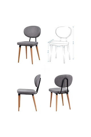 Vilinze Deniz Sandalye Avanos Ahşap Mdf Kanatlı Mutfak Masası Takımı - 70x70+70 Cmtk-avanos-07070k-nn-d33deniz-sigmagri Gri