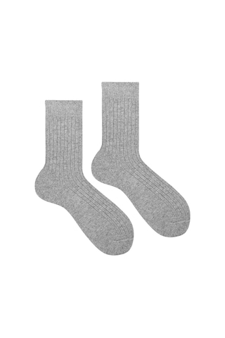 Ozzy Socks Kışlık Gri Erkek Lambswool Yünlü Uyku Çorabı Soft Touch 1 Çift Gri