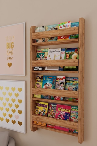 Lino 4 Raflı Montessori Kitaplık Eğitici Çocuk Kitaplığı Ahşap