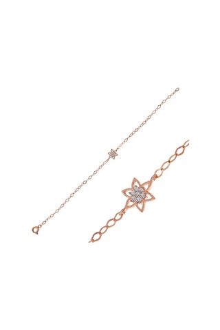 Blackcraft 925 Ayar Gümüş Rose Çiçek Kadın Bileklik Bc-f97d35