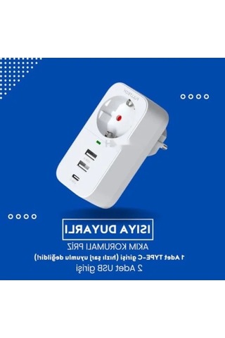 Akım Korumalı Usb Ve Type-c Girişli Priz 0