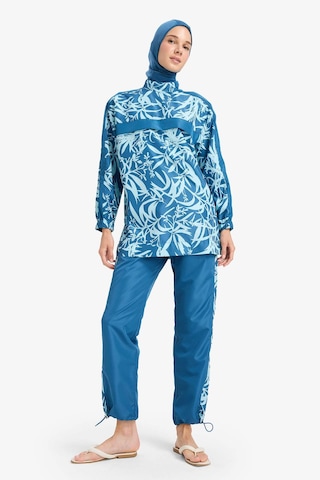DeFacto Regular Fit Su İtici 3'lü Desenli Burkini Tesettür Mayo Takım E7996AX25HSBE376