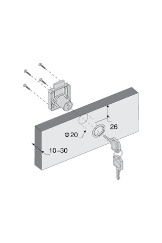 Canex Kare Çekmece Kildi - Zamak D 19 Mm X L 22 Mm Mobilya