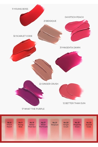 Missha Dare Rouge Velvet Yoğun Pigmentli Blur Etkili Nemli Kadife Bitişli Ruj 32 Scarlet Code