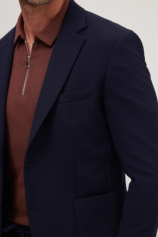 Tudors Erkek Regular Fit Lacivert Esnek Likralı Kumaş Mono Yaka Torba Cepli Takım Elbise-41311 Lacivert