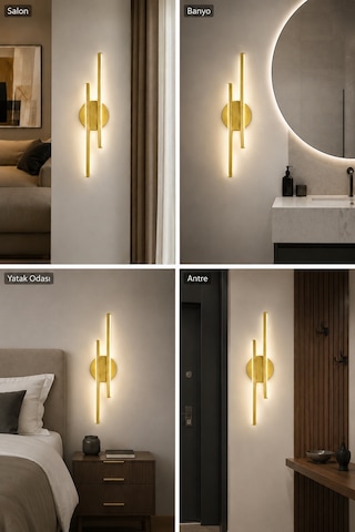 Aden Modern Led Duvar Apliği Günışığı Eskitme