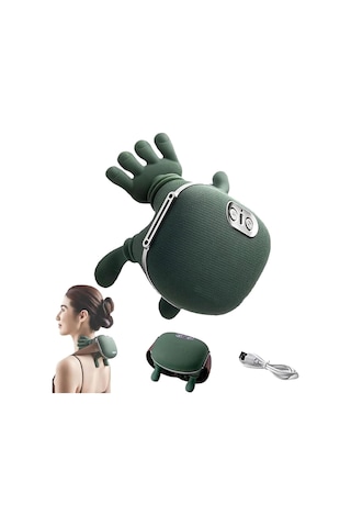 Isıtmalı Boyun Masaj Aleti Çift Bölgeli Kırmızı Işık, 45 C Derin Isı Terapisi, 2000mah Taşınabilir Servikal
