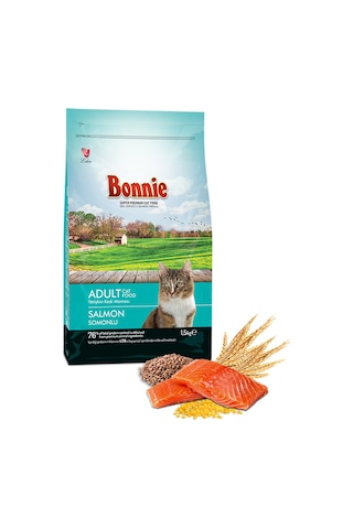 Bonnie Somonlu Yetişkin Kedi Maması 1500 G