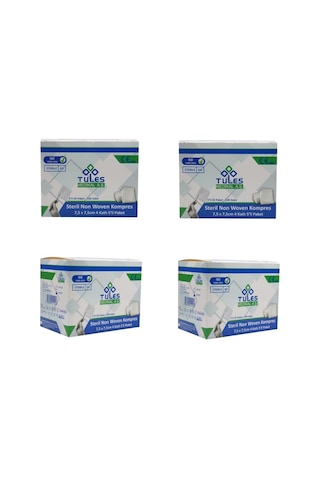 Tules 5'li Steril Non Woven Kompres Spanç 400 Adet 7.5 X 7.5 CM
