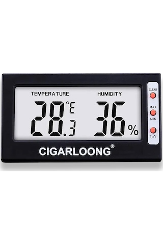 Cigarloong Dijital Higrometre Nem Isı Ölçer Diktörtgen