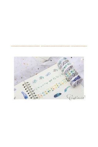 Prestigegoods Renkli Desenli Washi Bant Seti - 4 Rulo 30mm, 15mm, 5mm Dıy Dekor Ve El İşleri İçin