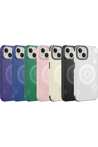 Apple Uyumlu iPhone 14 Plus Kılıf Zore Wireless Şarj Özellikli Desenli Hot Kapak Rose Gold