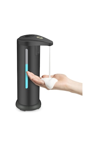 Siyah-otomatik Sıvı Sabunluk Fotoselli Sensör Banyo Akıllı Köpük Makinesi 280 Ml Kızılötesi Sıvı Sabunluk Pompa Kabı