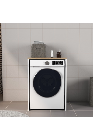 Ferniso Mobilya Çamaşır  Makinesı Ve Kurutma Makinesi Dolabı Beyaz