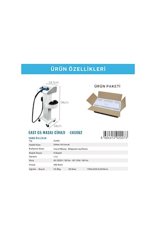 East Medical G5 Lesen Vibrasyonlu Masaj Aleti LESEN Vibrasyonlu