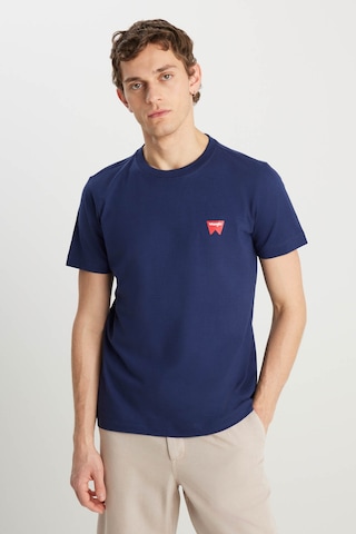 Wrangler Regular Fit Small Logo Lacivert Erkek T-shirt Mw70md3335 Lacivert