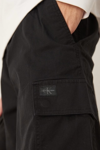 Calvin Klein Straight Leg Cargo Trousers Erkek Bol Kesim Kargo Cepli Eşofman Altı Siyah Siyah