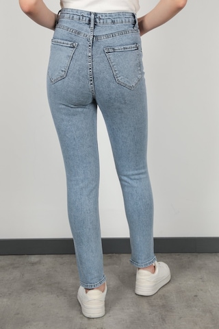 Giysa Kadın Lazerli Skinny Jean Mavi