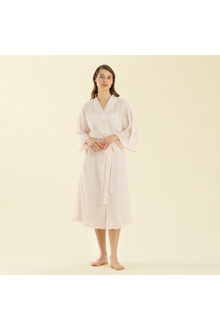 Chakra Elegant Sabahlık Beyaz/pembe