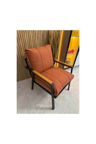 Outdoor Kumaş,bahçe Minderi,balkon Minderi,koruyucu Kılıf , 2-1-1 Takıma Uygun 4 Adet Pofuduk Model ,minder Kılıfı Turuncu