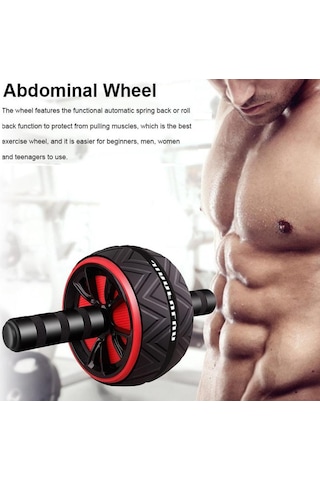 Dolıty Abdominal Egzersiz Tekerleği Fitness Gücü Kırmızı Kırmızı