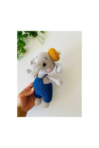 Adenya Sepeti Amigurumi Fil Oyun Arkadaşı Eddie Elephant Gri